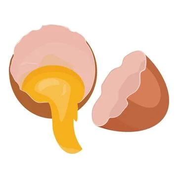 Eggshell broken icon cartoon vector. Duck food yolk Stock Illustration