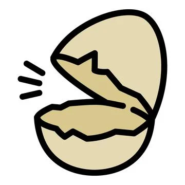Eggshell broken icon, outline style Stock Illustration
