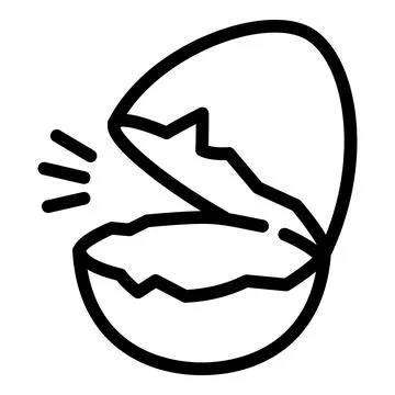 Eggshell broken icon, outline style Stock Illustration