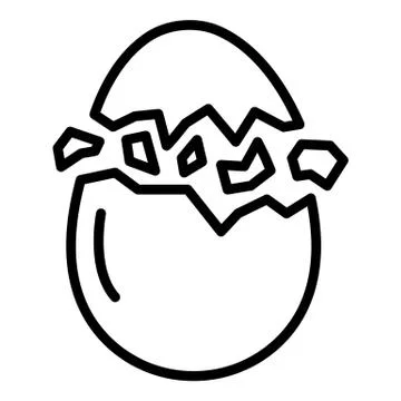 Eggshell crack icon, outline style Stockillustratie