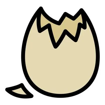 Eggshell duck icon, outline style Stock Illustration