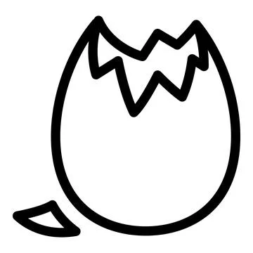 Eggshell duck icon, outline style Stock Illustration