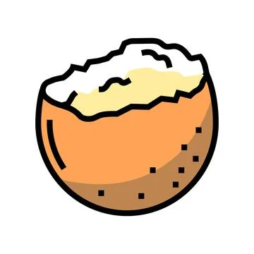Eggshell egg chicken farm food color icon vector illustration Stock Illustration