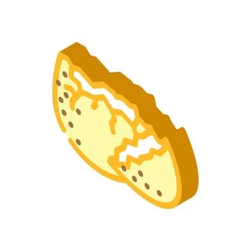 Eggshell egg chicken farm food isometric icon vector illustration イラスト素材