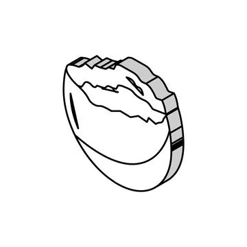 Eggshell egg chicken farm food isometric icon vector illustration Stock Illustration