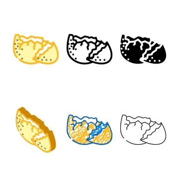 Eggshell egg chicken farm food color icon vector designs Stock Illustration