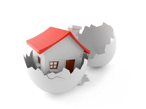 Eggshell with house Stock Illustration