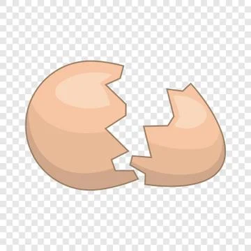 Eggshell icon, cartoon style 스톡 일러스트
