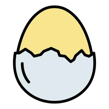 Eggshell icon color outline vector イラスト素材