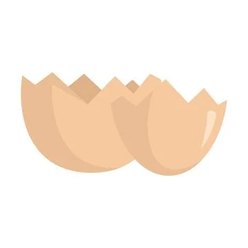 Eggshell icon flat isolated vector 库存插图