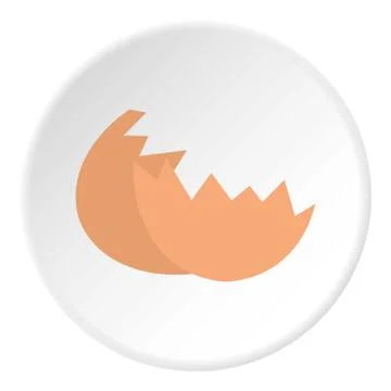 Eggshell icon, flat style Stock Illustration