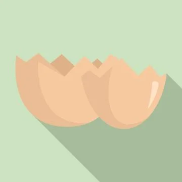 Eggshell icon, flat style Stock Illustration