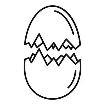 Eggshell icon, outline style 스톡 일러스트