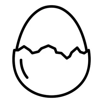 Eggshell icon, outline style イラスト素材
