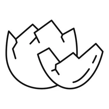 Eggshell icon, outline style 스톡 일러스트