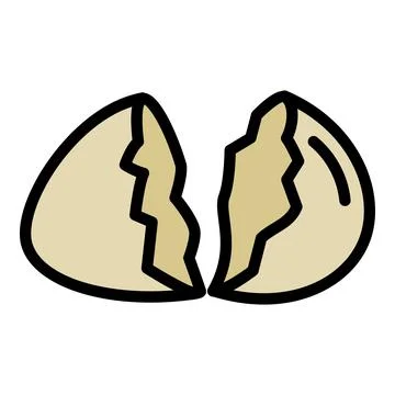 Eggshell icon, outline style Stock Illustration
