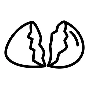 Eggshell icon, outline style イラスト素材