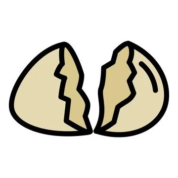 Eggshell icon, outline style イラスト素材