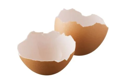 Eggshell isolated on white background Stock Photos