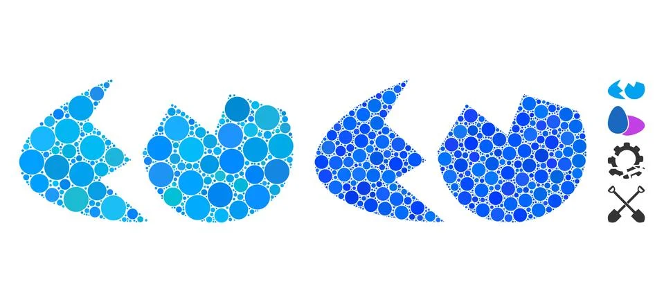 Eggshell Mosaic Icon of Circle Dots 스톡 일러스트