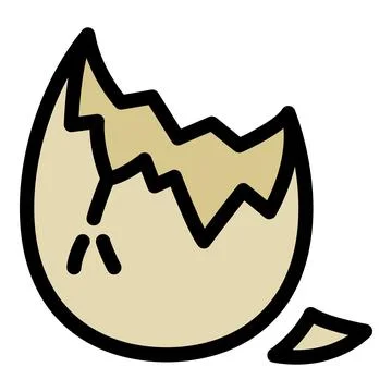 Eggshell nest icon, outline style Stock Illustration