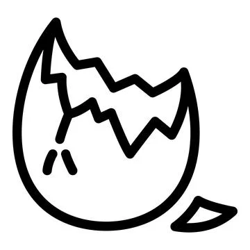 Eggshell nest icon, outline style Stock Illustration