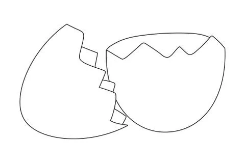 Eggshell split isolated イラスト素材