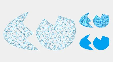 Eggshell Vector Mesh 2D Model and Triangle Mosaic Icon Stockillustratie