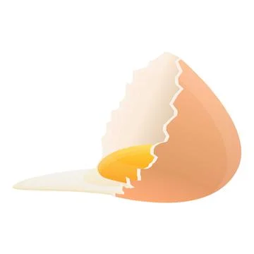 Eggshell yolk icon, cartoon style Stock Illustration