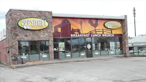 Eggsmart breaking traditions breakfast lunch brunch restaurant store storefront Stock-Footage 250282328