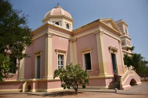 Eglise de Notre Dame des Anges church, Pondicherry, India Stock Photos