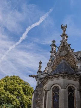 The Église Saint-Benoît against a deep blue sky Stock Photos