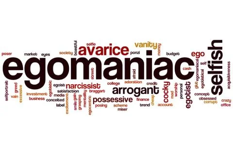 Egomaniac word cloud Stock Illustration