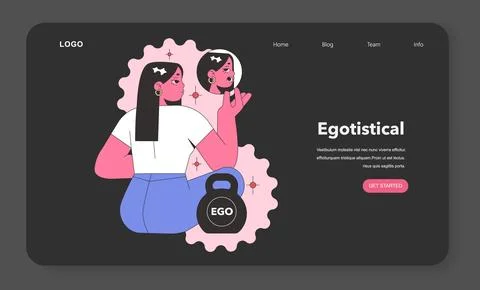 Egotistical Personality trait. Flat vector illustration イラスト素材