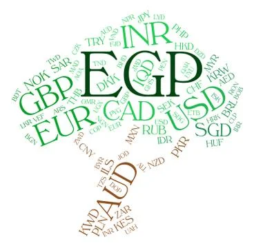 Egp Currency Represents Foreign Exchange And Coin Иллюстрация