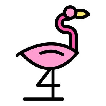 Egret flamingo icon vector flat 스톡 일러스트