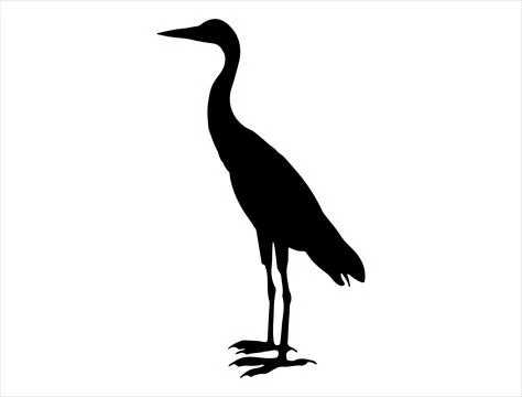 Egret silhouette vector art Stock Illustration