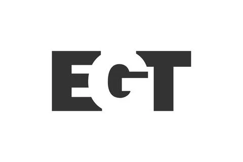 EGT logo design. Initial letter E G T bold font style for tech startups, co.. Illustrazione stock