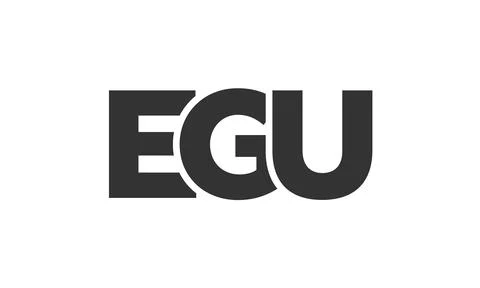 EGU logo design template with strong and modern bold text. Initial based ve.. 스톡 일러스트