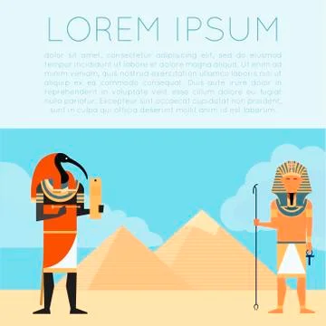 Egypet Thoth banner Stock Illustration