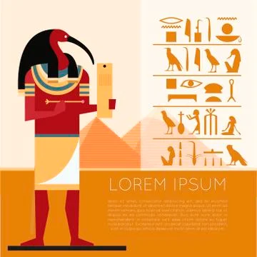 Egypet Thoth banner Stock Illustration