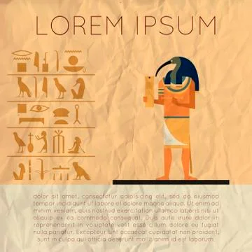 Egypet Thoth banner Stock Illustration