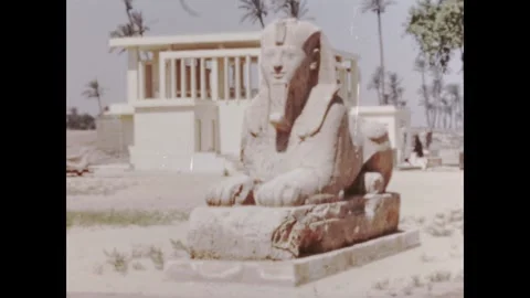 Egypt 1960s, View of Alabaster Sphinx in Luxor Stock Footage 284490320