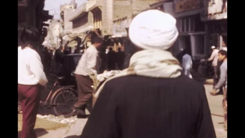 Egypt 1970s, View of Radwan Hotel beside street Stock Footage 252881186