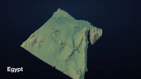 Egypt 3D elevation relief map 스톡 동영상 340607983