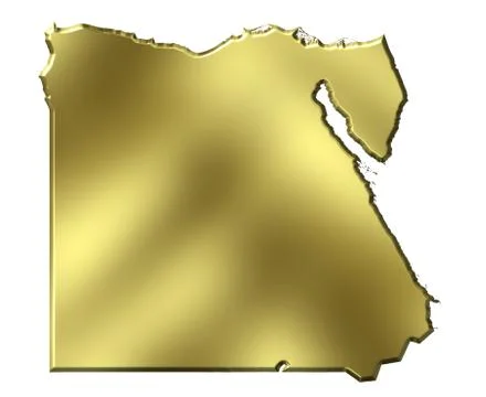 Egypt 3d golden map Stock Illustration