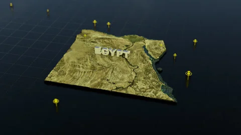 Egypt 3D Map With Animation Stock Footage 305187398