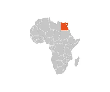 Egypt on africa map vector. Vector illustration. Stock Illustration