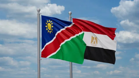 Egypt and Namibia two flags Stock-Footage 271615316