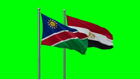 Egypt and Namibia two flags 스톡 동영상 295110841